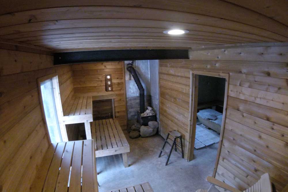 Relax with a sauna after a long day of competition!