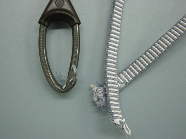 Testing cam slings at the QC Lab.