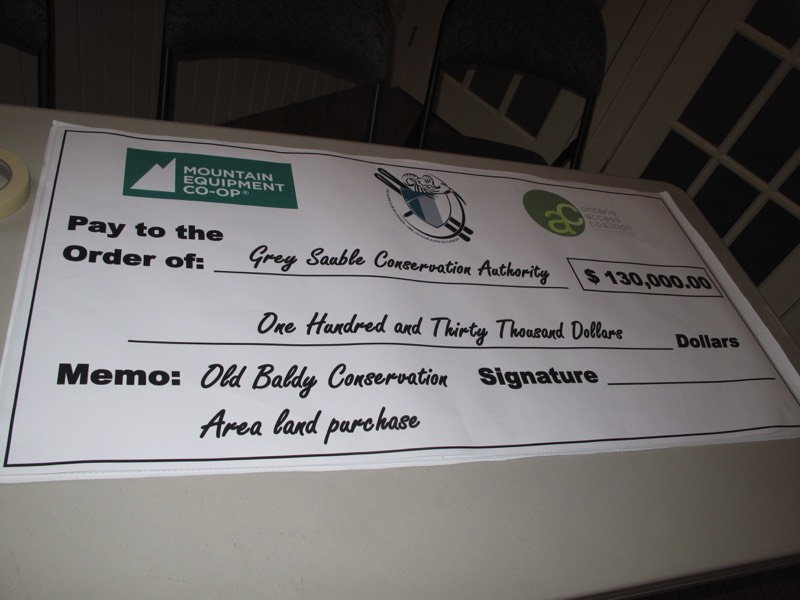 OAC Cheque for Old Baldy