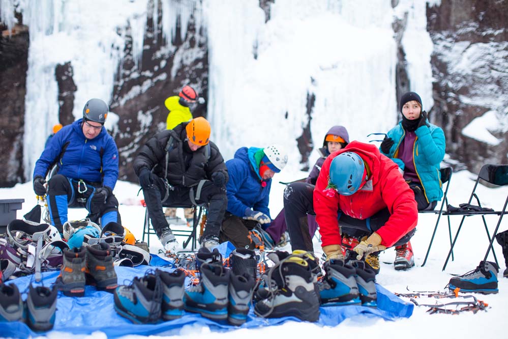 Testing out the new boots supplied by Crag Adventures/H2O Rappelling.