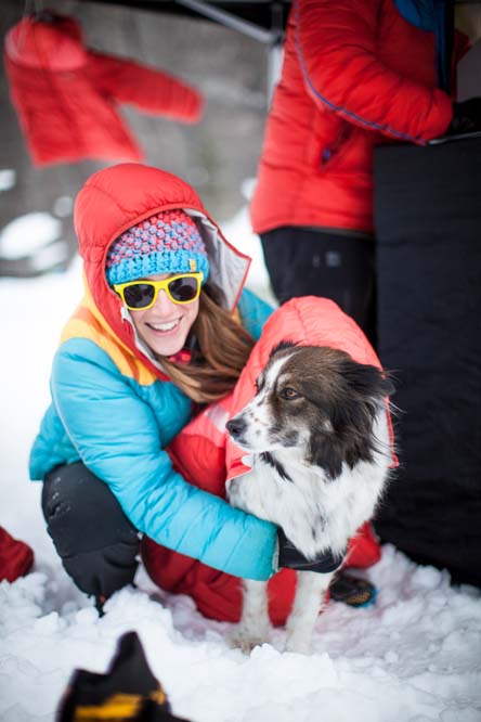 La Sportiva rep Liz Moffat and trusty four-legged companion, Diva. 